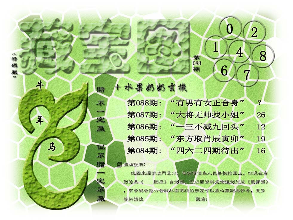 088期(水果奶奶藏宝图)正版[图]